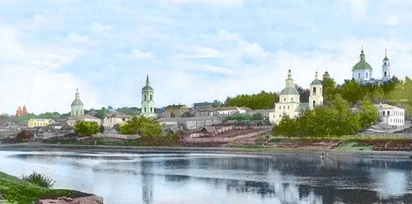Вид Дорогобужа с Днепра до 1917 года