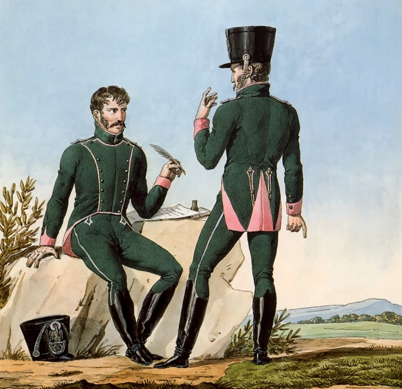 Французская лёгкая кавалерия Великой армии на листе Карла Верне 1812 года