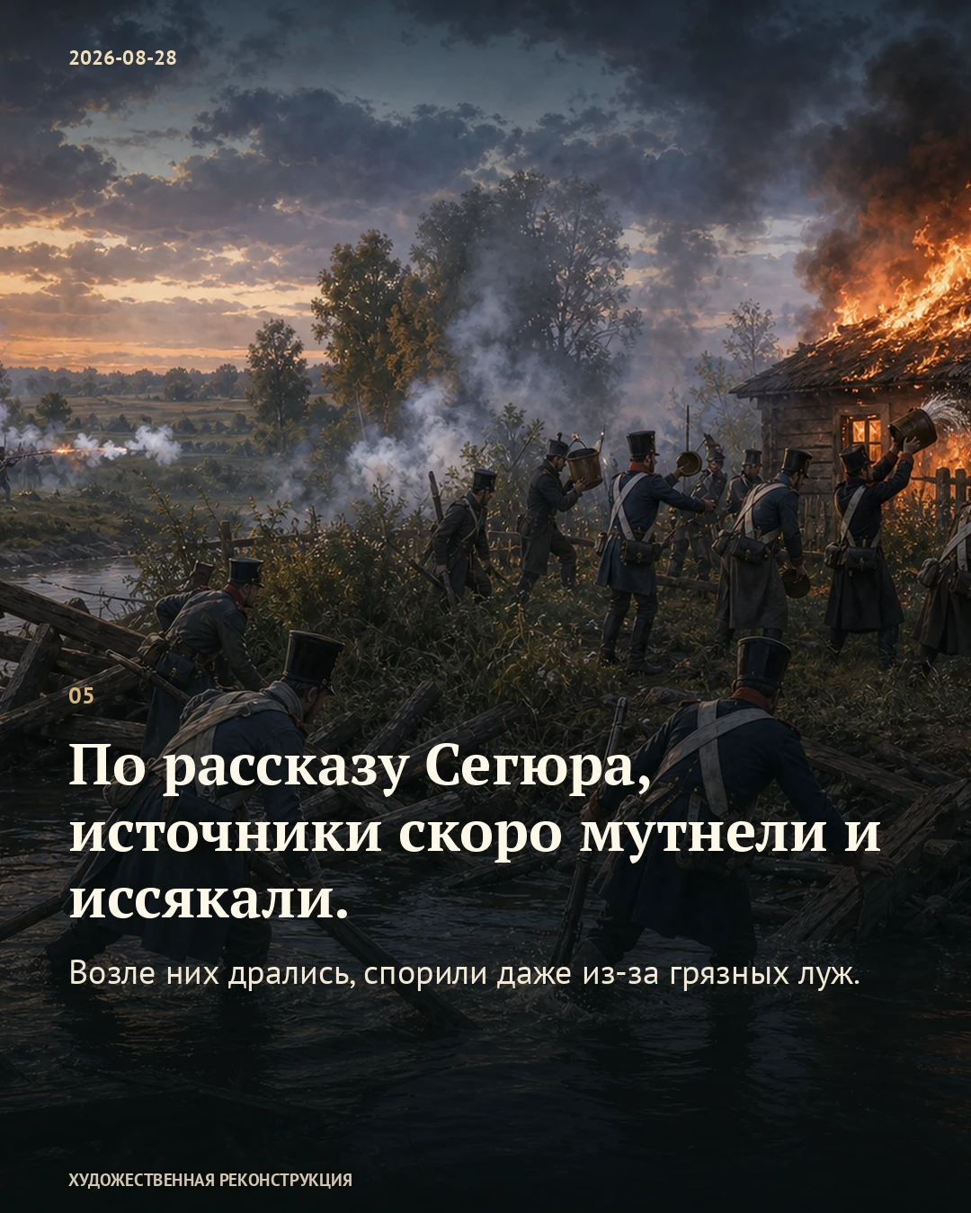 Иллюстрация к истории «Драка у источника», 28 августа 1812 года (16 августа по старому стилю)